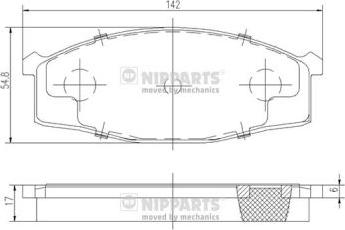 Nipparts J3601061 - Комплект спирачно феродо, дискови спирачки vvparts.bg