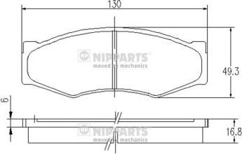 Nipparts J3601011 - Комплект спирачно феродо, дискови спирачки vvparts.bg