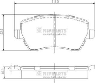 Nipparts J3601085 - Комплект спирачно феродо, дискови спирачки vvparts.bg