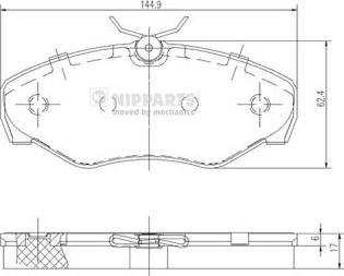 Nipparts J3601080 - Комплект спирачно феродо, дискови спирачки vvparts.bg