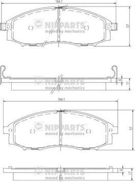 Nipparts J3601088 - Комплект спирачно феродо, дискови спирачки vvparts.bg