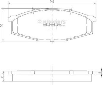 Nipparts J3601034 - Комплект спирачно феродо, дискови спирачки vvparts.bg