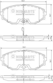 Nipparts J3601074 - Комплект спирачно феродо, дискови спирачки vvparts.bg