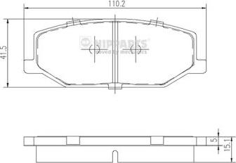 Nipparts J3608003 - Комплект спирачно феродо, дискови спирачки vvparts.bg