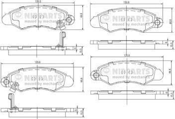 Nipparts J3608019 - Комплект спирачно феродо, дискови спирачки vvparts.bg