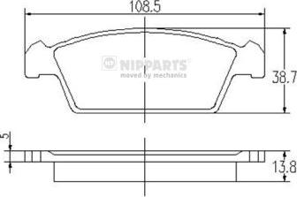 Nipparts J3608015 - Комплект спирачно феродо, дискови спирачки vvparts.bg