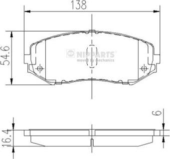 Nipparts J3608029 - Комплект спирачно феродо, дискови спирачки vvparts.bg