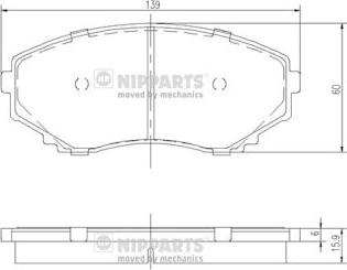 Nipparts J3603046 - Комплект спирачно феродо, дискови спирачки vvparts.bg