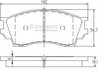 Nipparts J3603040 - Комплект спирачно феродо, дискови спирачки vvparts.bg