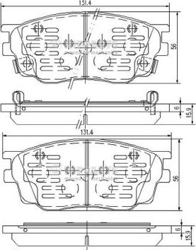 Nipparts J3603055 - Комплект спирачно феродо, дискови спирачки vvparts.bg