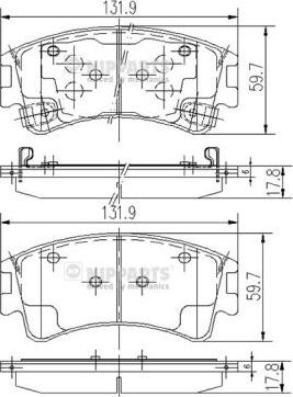 Nipparts J3603056 - Комплект спирачно феродо, дискови спирачки vvparts.bg