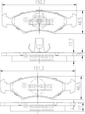 Nipparts J3603050 - Комплект спирачно феродо, дискови спирачки vvparts.bg