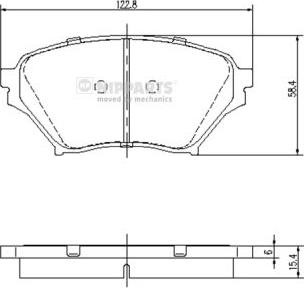 Nipparts J3603052 - Комплект спирачно феродо, дискови спирачки vvparts.bg