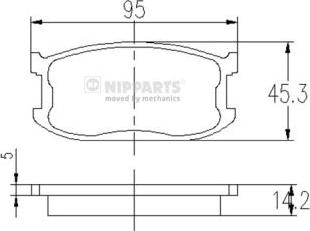 Nipparts J3603016 - Комплект спирачно феродо, дискови спирачки vvparts.bg