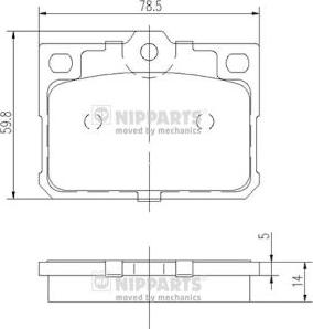 Nipparts J3603010 - Комплект спирачно феродо, дискови спирачки vvparts.bg