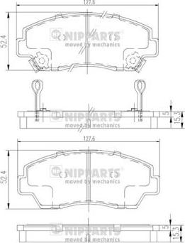 Nipparts J3603034 - Комплект спирачно феродо, дискови спирачки vvparts.bg