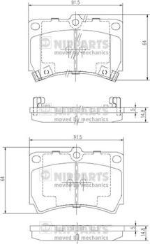 Nipparts J3603036 - Комплект спирачно феродо, дискови спирачки vvparts.bg