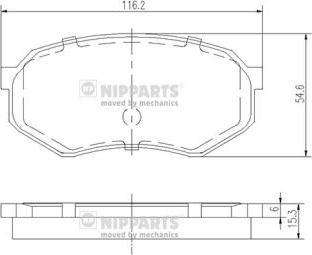 Nipparts J3603030 - Комплект спирачно феродо, дискови спирачки vvparts.bg