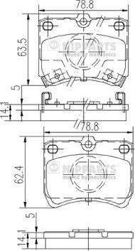 Nipparts J3603032 - Комплект спирачно феродо, дискови спирачки vvparts.bg