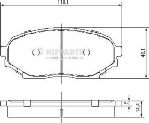 Nipparts J3603037 - Комплект спирачно феродо, дискови спирачки vvparts.bg