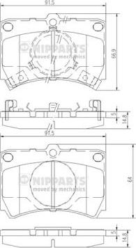 Nipparts J3603026 - Комплект спирачно феродо, дискови спирачки vvparts.bg