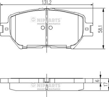 Nipparts J3602099 - Комплект спирачно феродо, дискови спирачки vvparts.bg