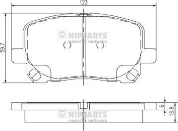 Nipparts J3602096 - Комплект спирачно феродо, дискови спирачки vvparts.bg