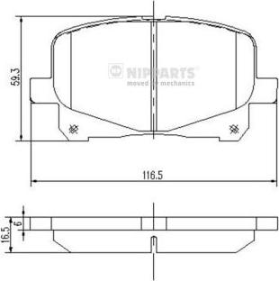 Nipparts J3602090 - Комплект спирачно феродо, дискови спирачки vvparts.bg