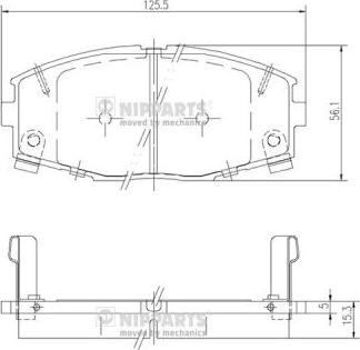 Nipparts J3602045 - Комплект спирачно феродо, дискови спирачки vvparts.bg