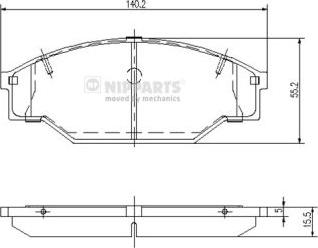 Nipparts J3602047 - Комплект спирачно феродо, дискови спирачки vvparts.bg