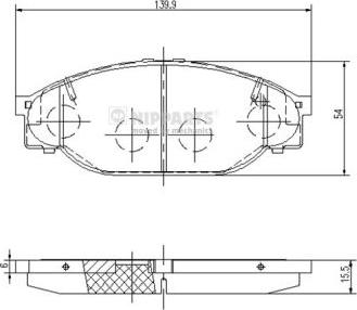 Nipparts J3602053 - Комплект спирачно феродо, дискови спирачки vvparts.bg