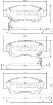 Nipparts J3602064 - Комплект спирачно феродо, дискови спирачки vvparts.bg