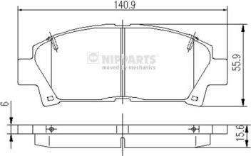 Nipparts J3602063 - Комплект спирачно феродо, дискови спирачки vvparts.bg