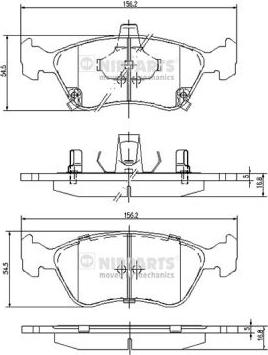 Nipparts J3602080 - Комплект спирачно феродо, дискови спирачки vvparts.bg