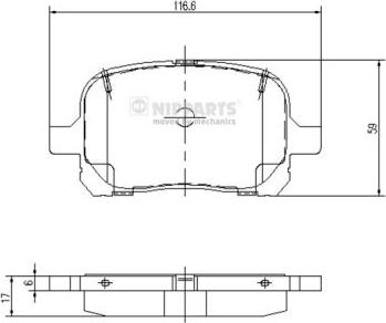 Nipparts J3602081 - Комплект спирачно феродо, дискови спирачки vvparts.bg