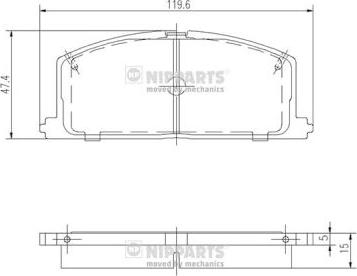 Nipparts J3602035 - Комплект спирачно феродо, дискови спирачки vvparts.bg