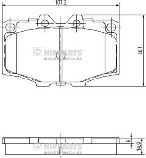 Nipparts J3602036 - Комплект спирачно феродо, дискови спирачки vvparts.bg