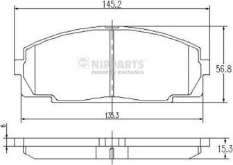 Nipparts J3602076 - Комплект спирачно феродо, дискови спирачки vvparts.bg