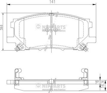 Nipparts J3602125 - Комплект спирачно феродо, дискови спирачки vvparts.bg