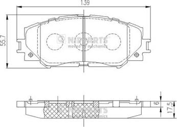 Nipparts J3602120 - Комплект спирачно феродо, дискови спирачки vvparts.bg