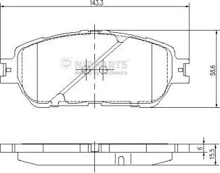 Nipparts J3602121 - Комплект спирачно феродо, дискови спирачки vvparts.bg