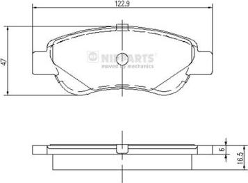 Nipparts J3602122 - Комплект спирачно феродо, дискови спирачки vvparts.bg