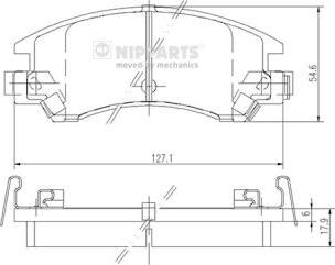 Nipparts J3607003 - Комплект спирачно феродо, дискови спирачки vvparts.bg