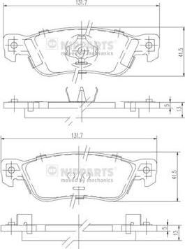 Nipparts J3619000 - Комплект спирачно феродо, дискови спирачки vvparts.bg