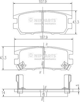 Nipparts J3615005 - Комплект спирачно феродо, дискови спирачки vvparts.bg