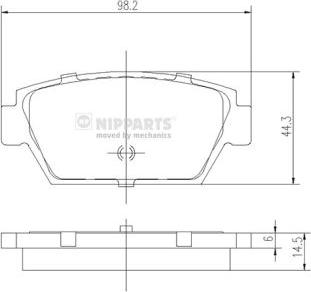 Nipparts J3615000 - Комплект спирачно феродо, дискови спирачки vvparts.bg