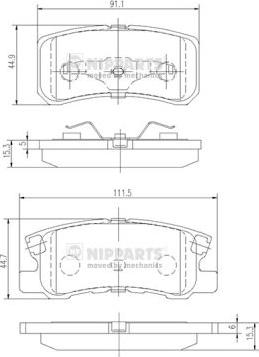 Nipparts J3615010 - Комплект спирачно феродо, дискови спирачки vvparts.bg