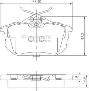 Nipparts J3615012 - Комплект спирачно феродо, дискови спирачки vvparts.bg