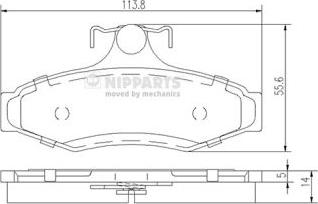 Nipparts J3610901 - Комплект спирачно феродо, дискови спирачки vvparts.bg