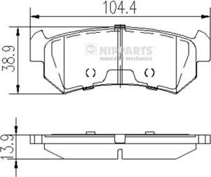 Nipparts J3610903 - Комплект спирачно феродо, дискови спирачки vvparts.bg